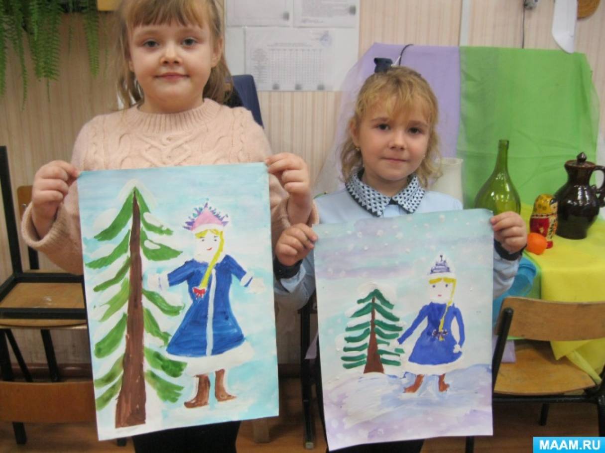 Рисование на тему зимушка зима средняя группа. Рисование Зимушка зима в подготовительной группе. Рисование старшая группа зима волшебница.