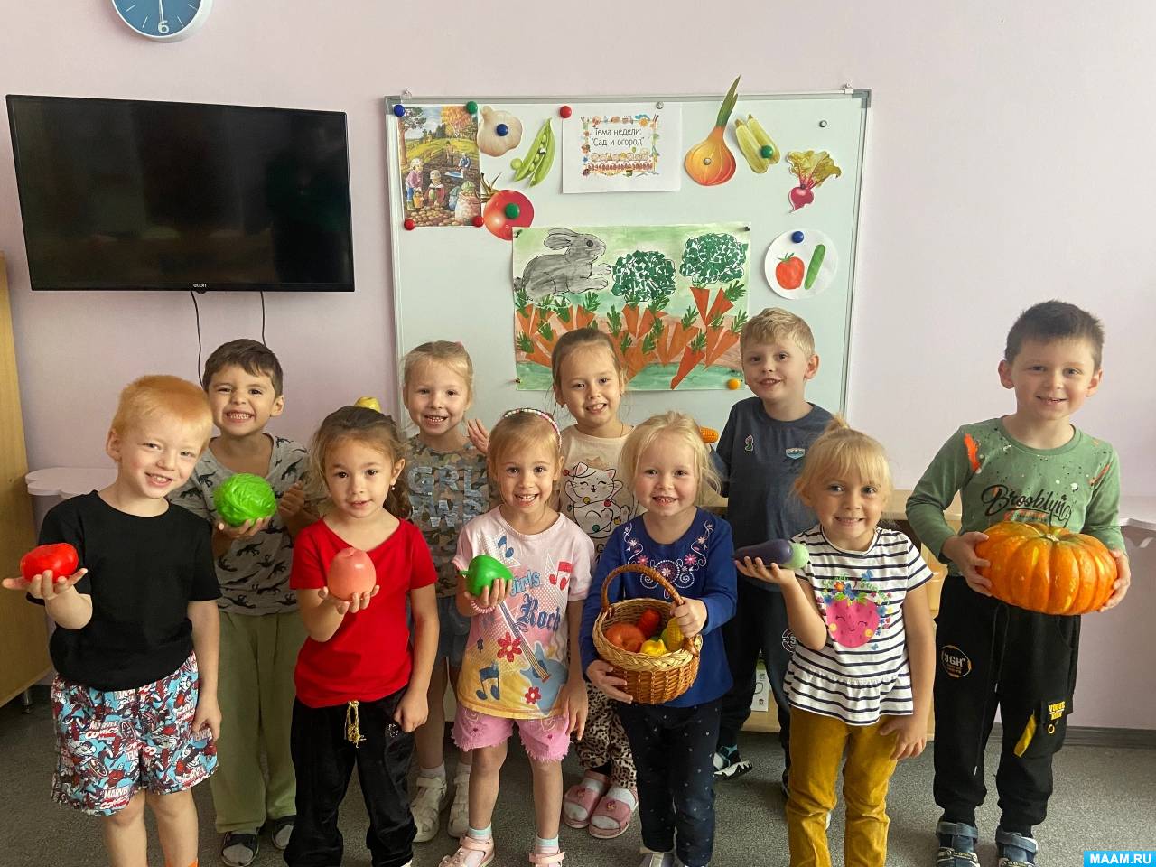 Коллективная аппликация «Заюшкин огород» в средней группе (2 фото ...