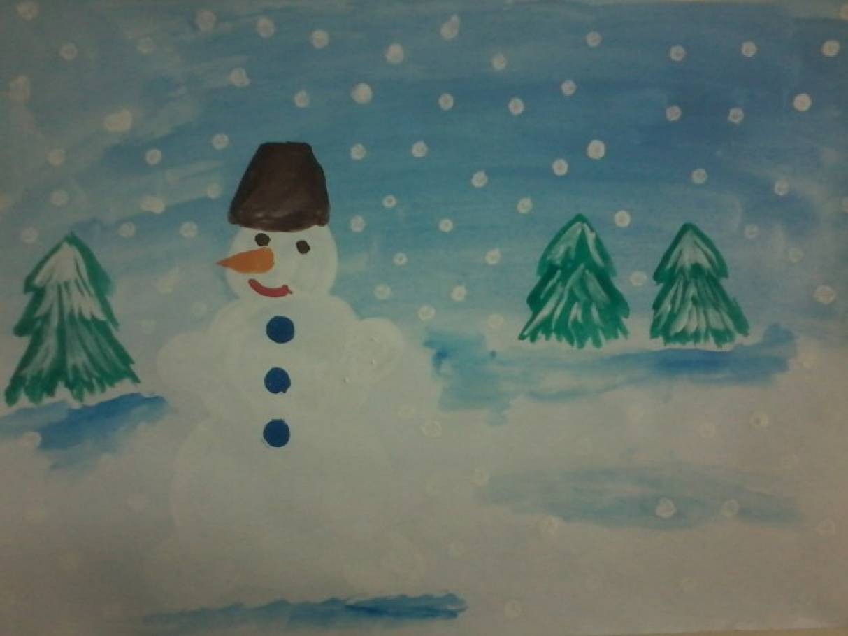«Зима в детском саду». Занятие по рисованию для детей 4–5 лет