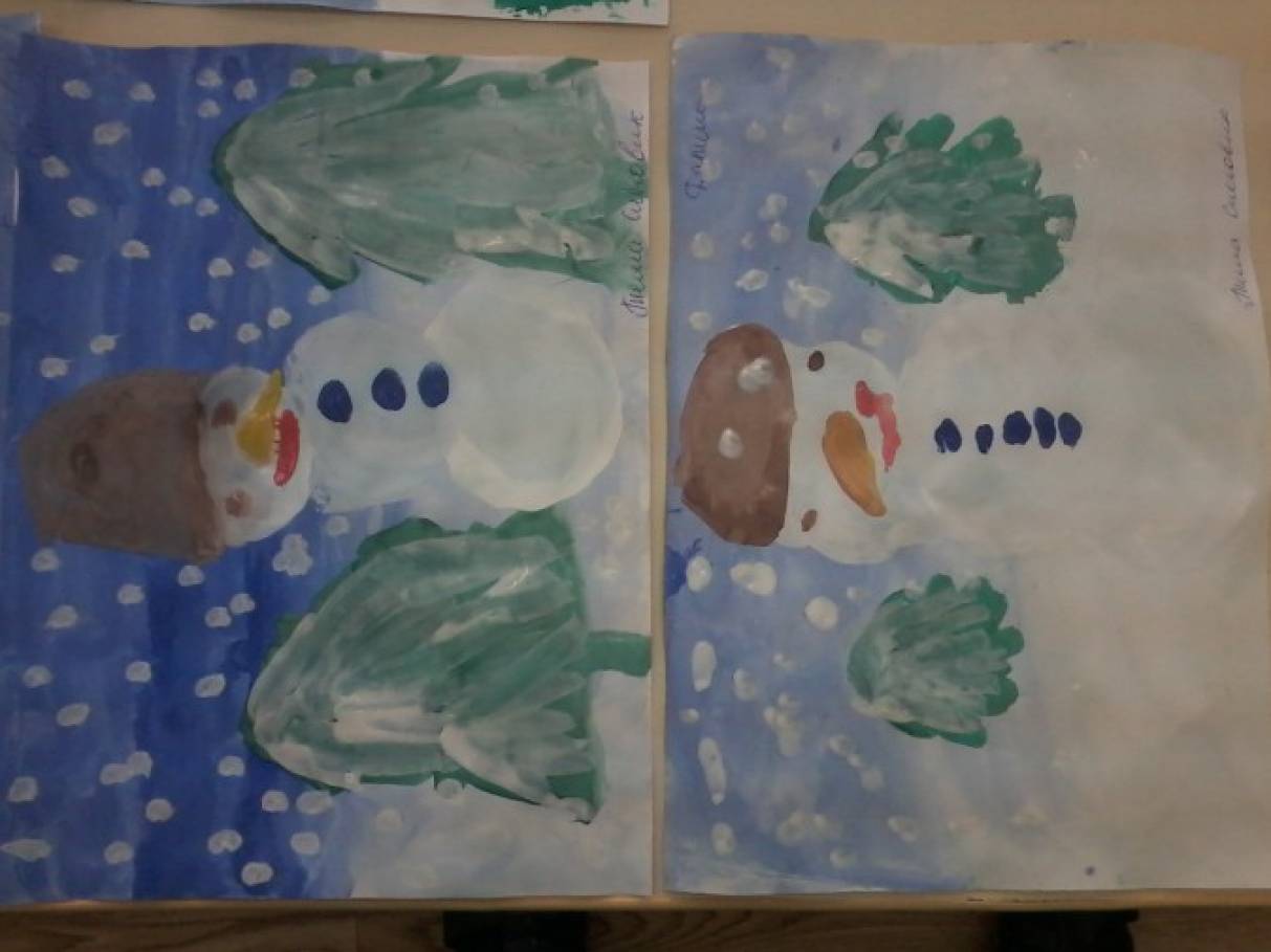Рисунок зима ребенок 4 года