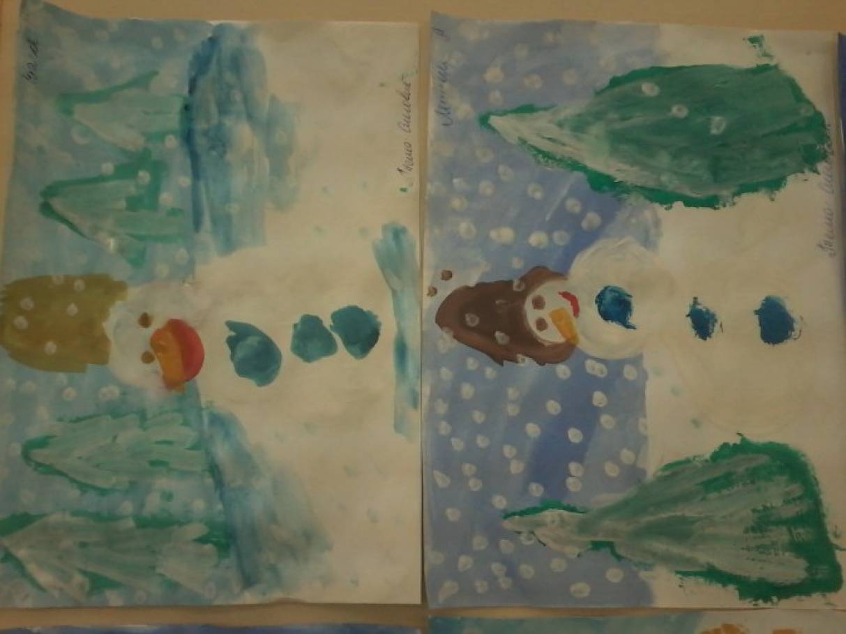 Рисунок зима ребенок 4 года
