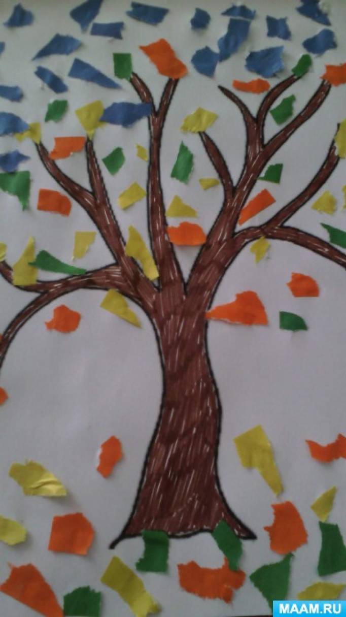 Как сделать рисунок аппликацию золотая осень. Аппликация из цветной бумаги на тему «Осень. Идеи поделок на тему Осень из бумаги и картона