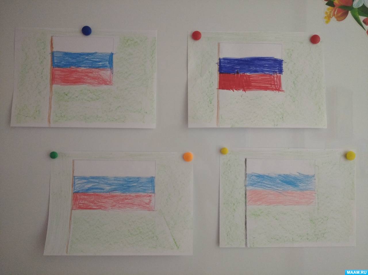 Конспект занятия по рисованию «Флаг Российской Федерации» в старшей группе