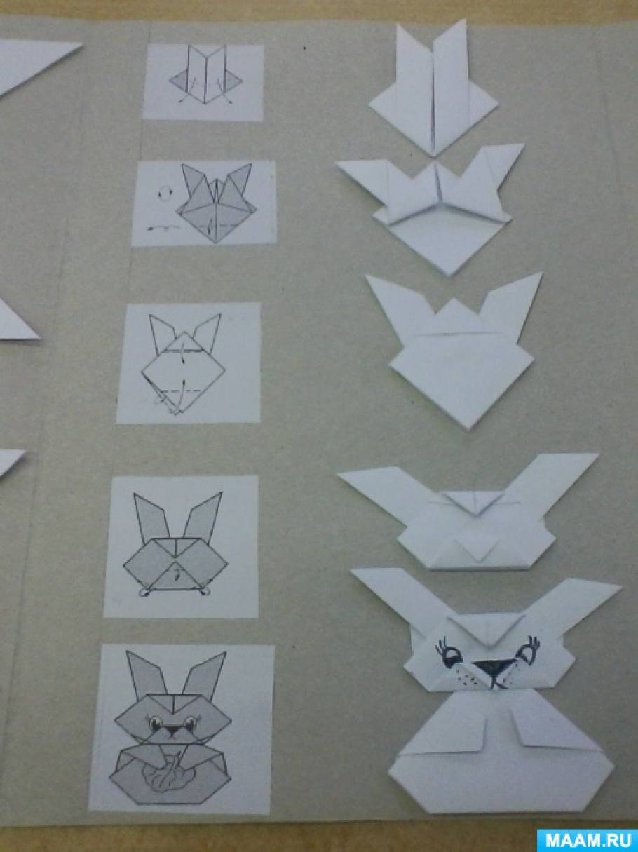 Конспекты оригами подготовительная группа. Конструирование зайчик оригами старшая группа. Конструирование зайчик подготовительная группа. Оригами зайчик в подготовительной группе. Оригами зайчик в старшей группе.
