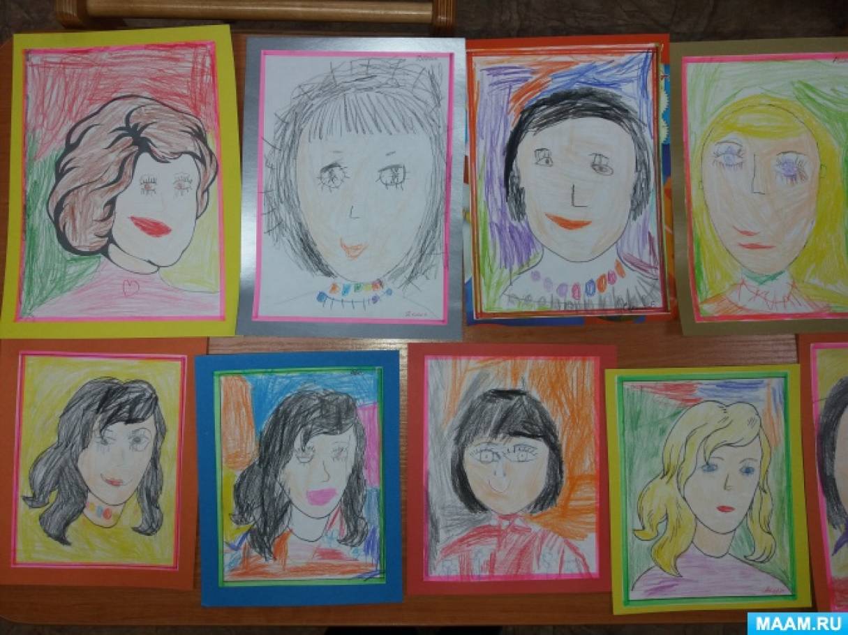Рисуем маму старшая группа. Портрет мамы в детский сад. Портрет мамы рисование в подготовительной группе. Рисование портрета в детском саду. Рисование портрета в старшей группе.