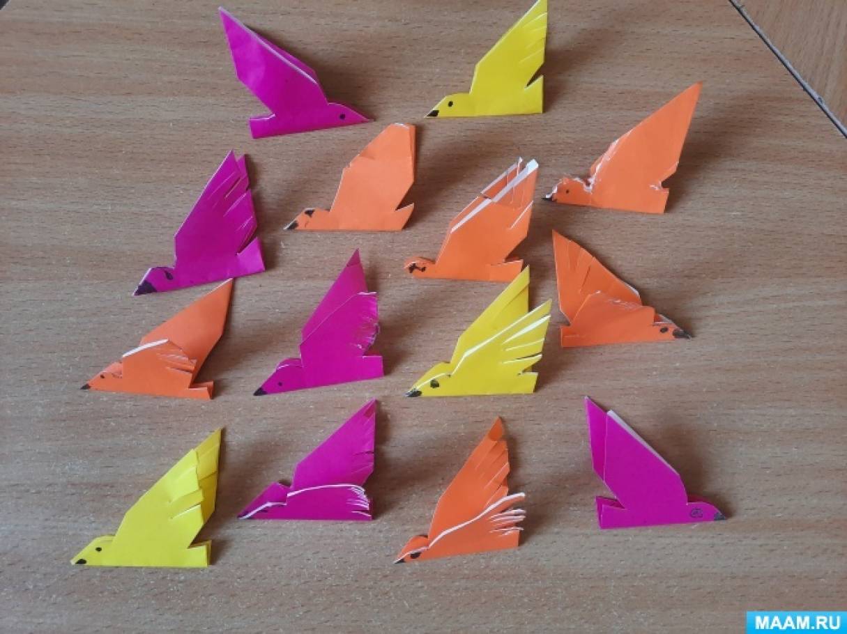 Мастер-класс по конструированию из бумаги «Прилетели перелетные птички» с детьми средней группы