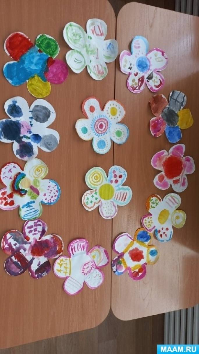 Конспект НОД по рисованию «Расцвели красивые цветы» в средней группе (2 ...