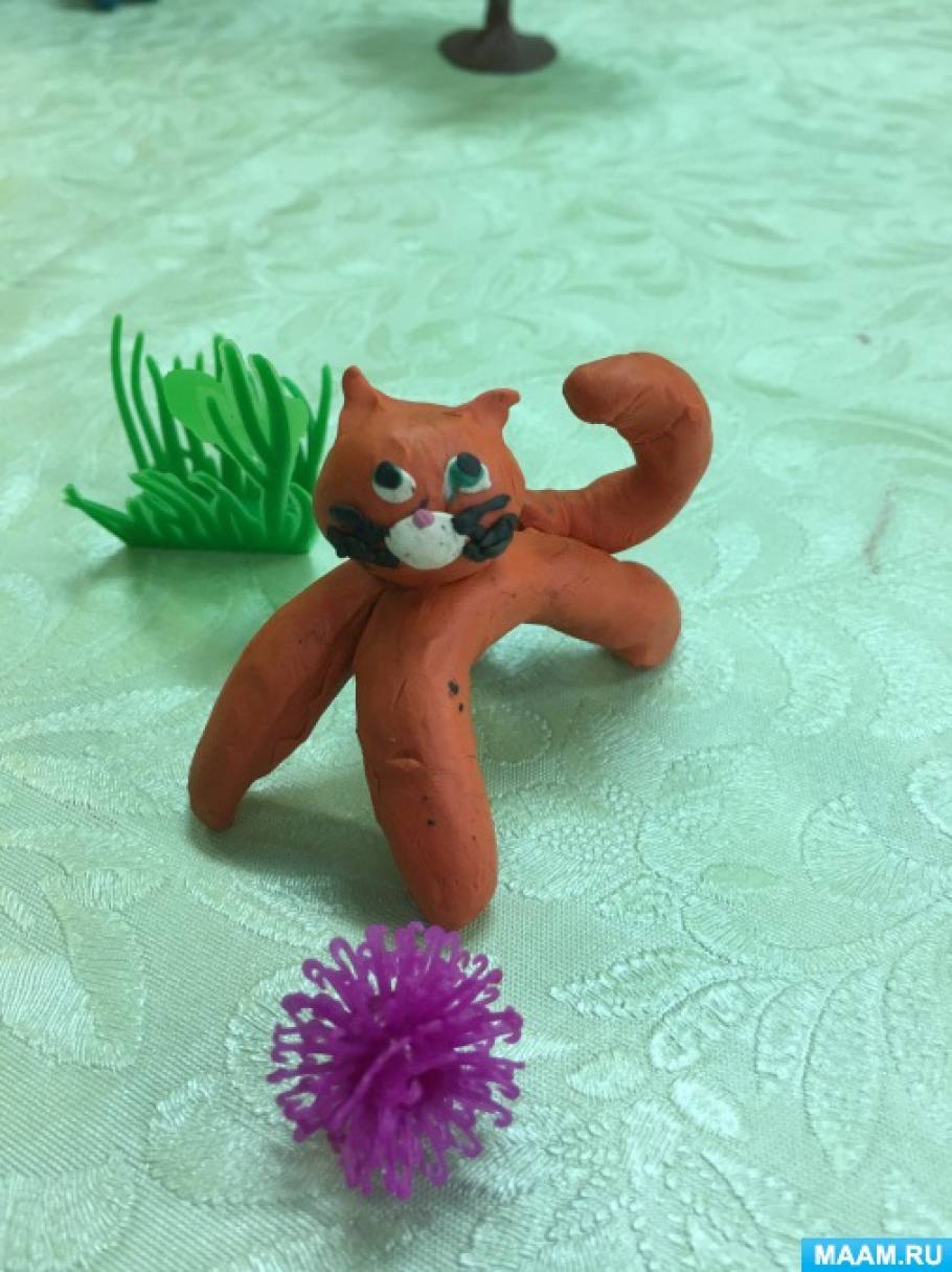 Котик из пластилина