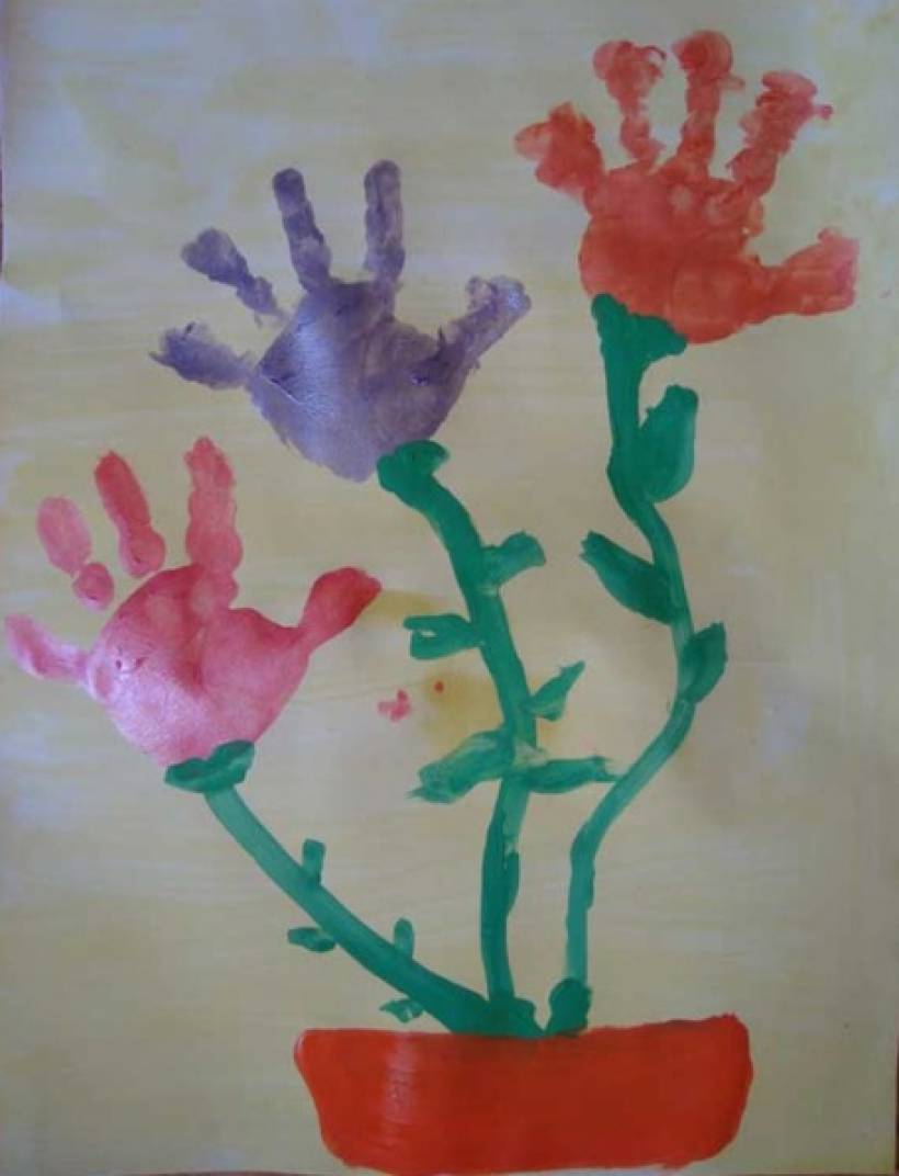 Рисование ладошками цветы. Рисование ладошками. Нетрадиционное рисование в младшей группе. Пальчиковая живопись для детей.