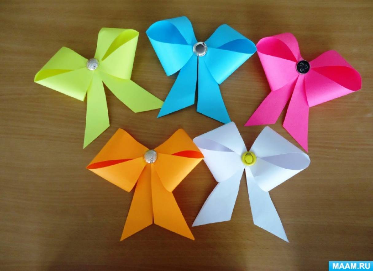 Детский мастер-класс «Бантик в технике оригами»