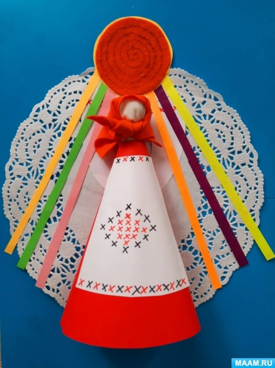 Мастер-класс по изготовлению праздничной поделки-композиции «Масленица» с использованием бумаги, фетра и ткани