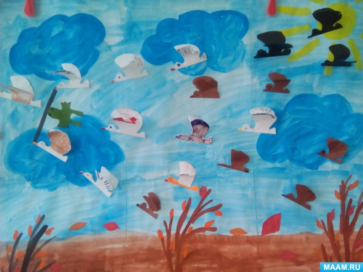 Занятие в старшей группе на тему вода. Рисование в подготовительной группе. Рисование на тему вода в подготовительной группе. Рисование перелетные птицы подготовительная группа. День воды коллективная работа в детском саду.