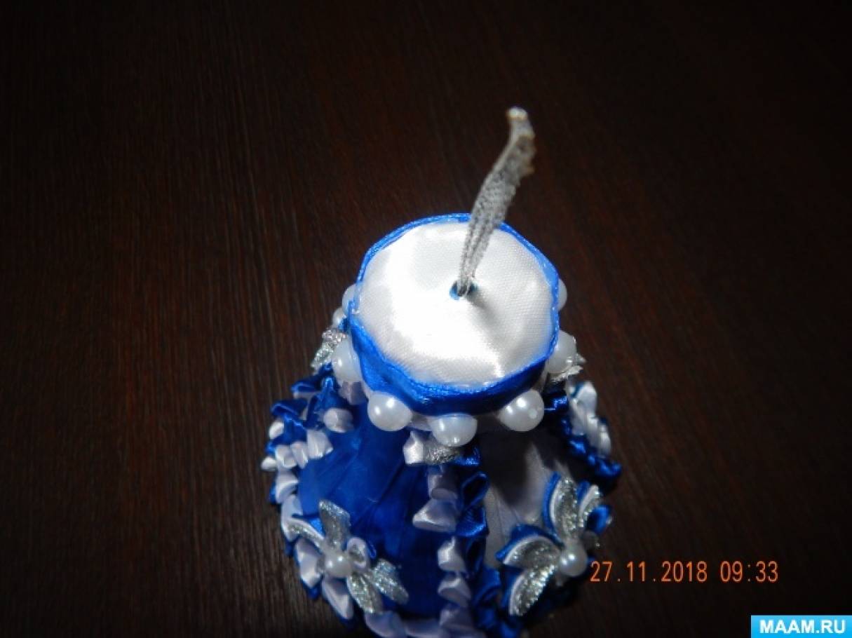 Как сделать колокольчик канзаши