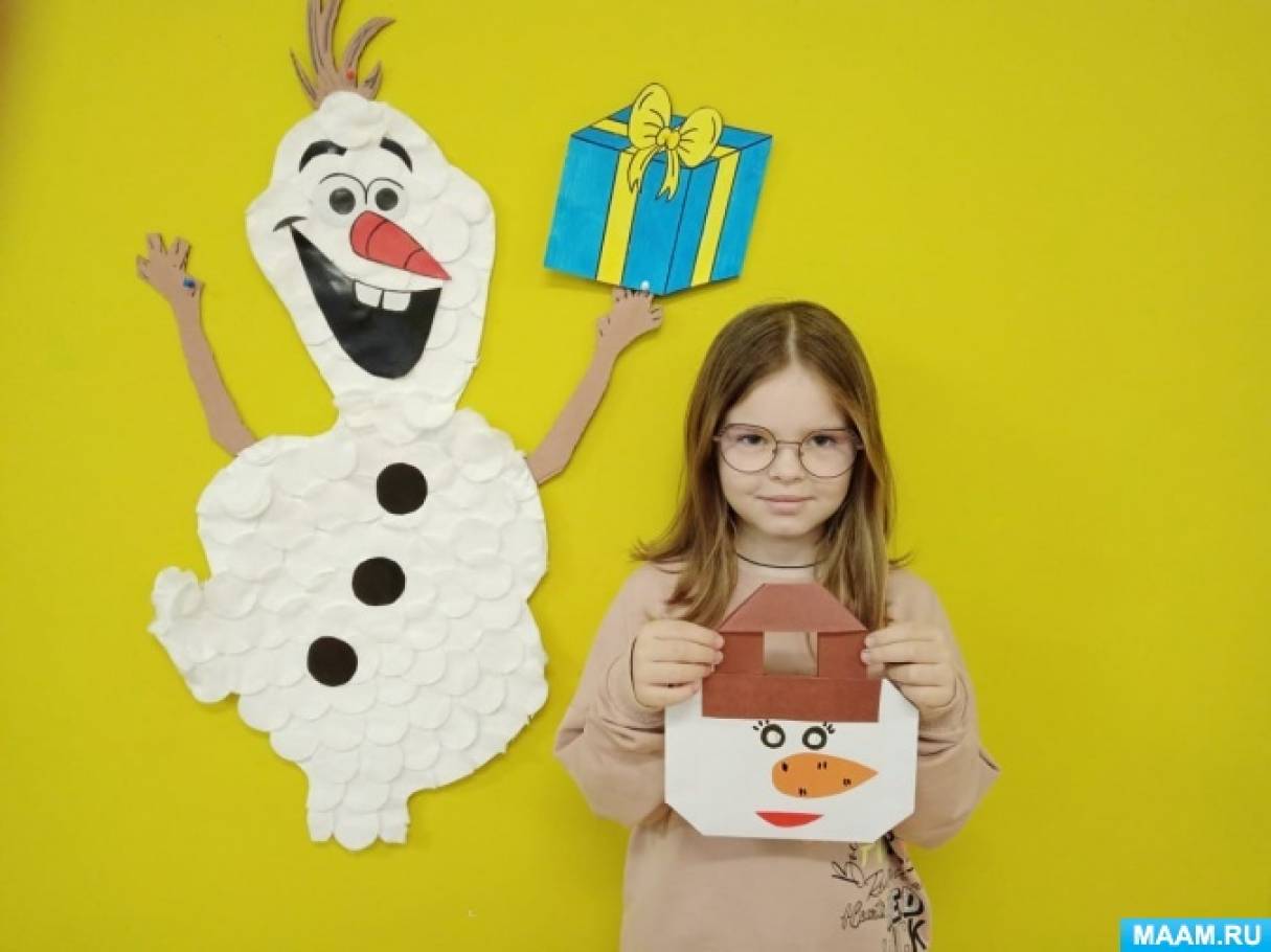 Мастер-класс по конструированию из бумаги «Сумочка-снеговик» для детей старшего дошкольного возраста