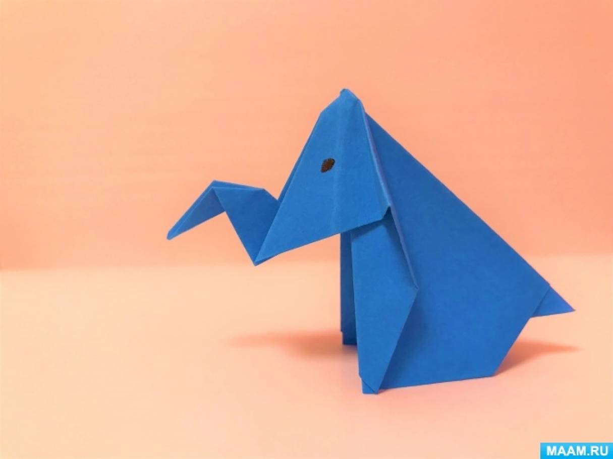 Поделка из бумаги в технике «оригами» «Слоник»