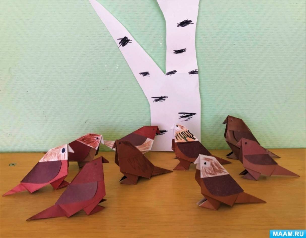 Мастер-класс по оригами «Воробей» для детей от 5 лет