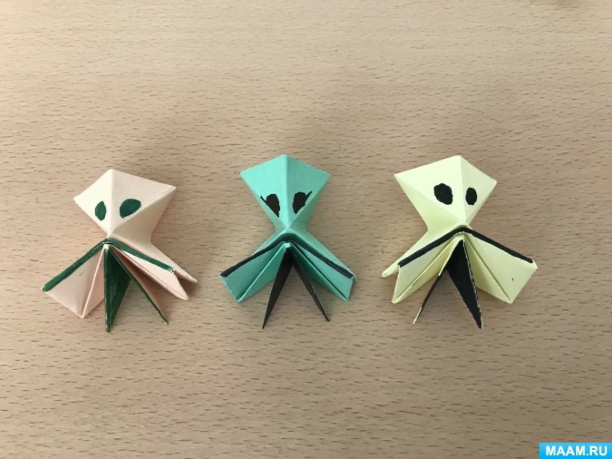 Мастер-класс по оригами «Прыгающий инопланетянин» для детей от 5 лет