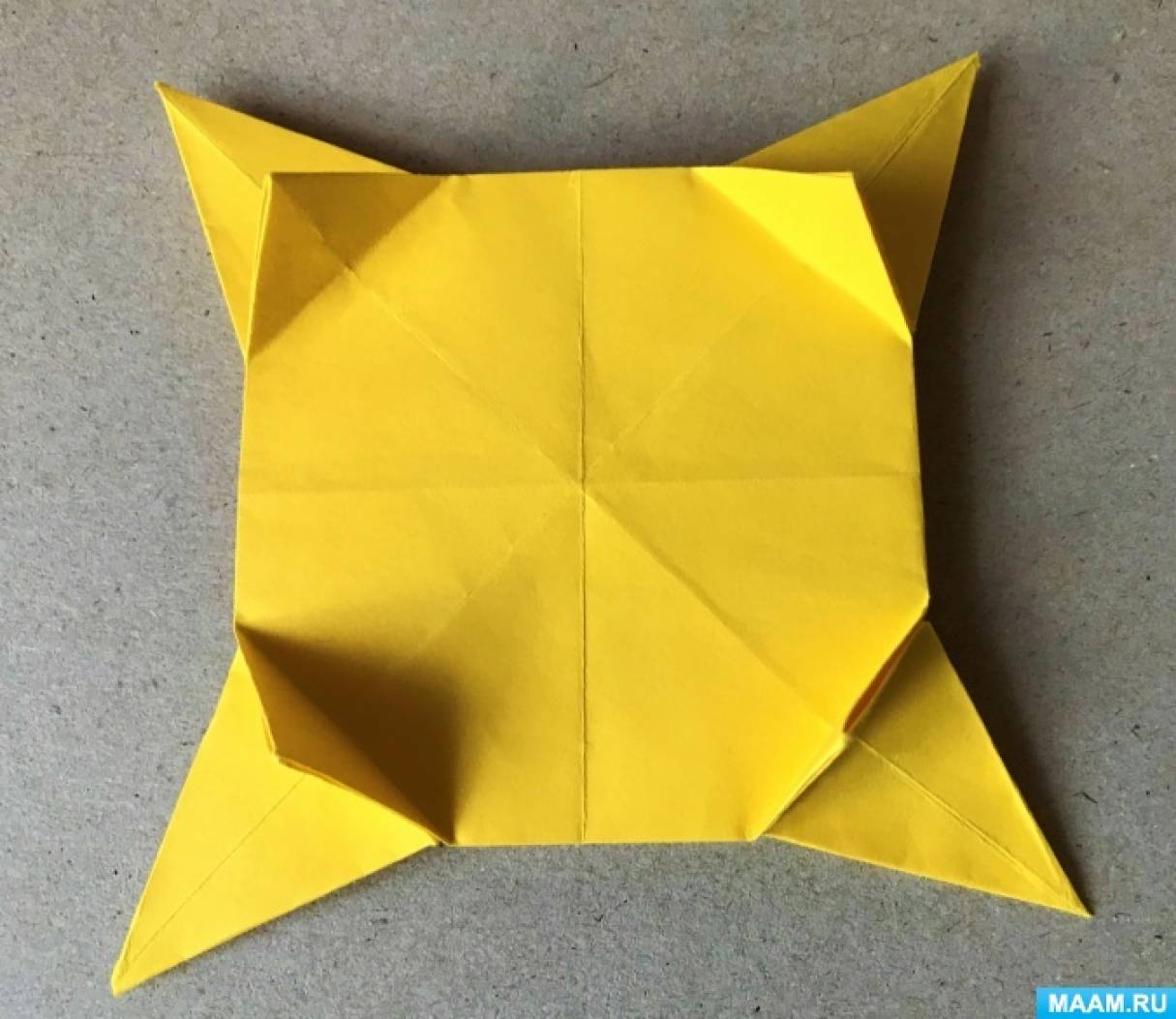 Оригами солнышко. Оригами солнце. Оригами солнышко в старшей группе.