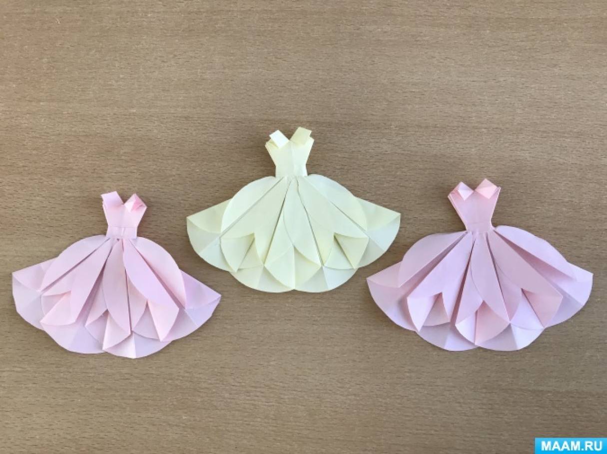 Мастер-класс по изготовлению поделки из бумажных кругов «Платье для куклы» для детей от 5 лет