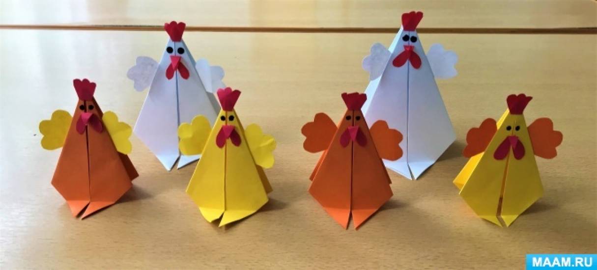 Мастер-класс по оригами из бумаги «Забавный ходунчик «Петушок»