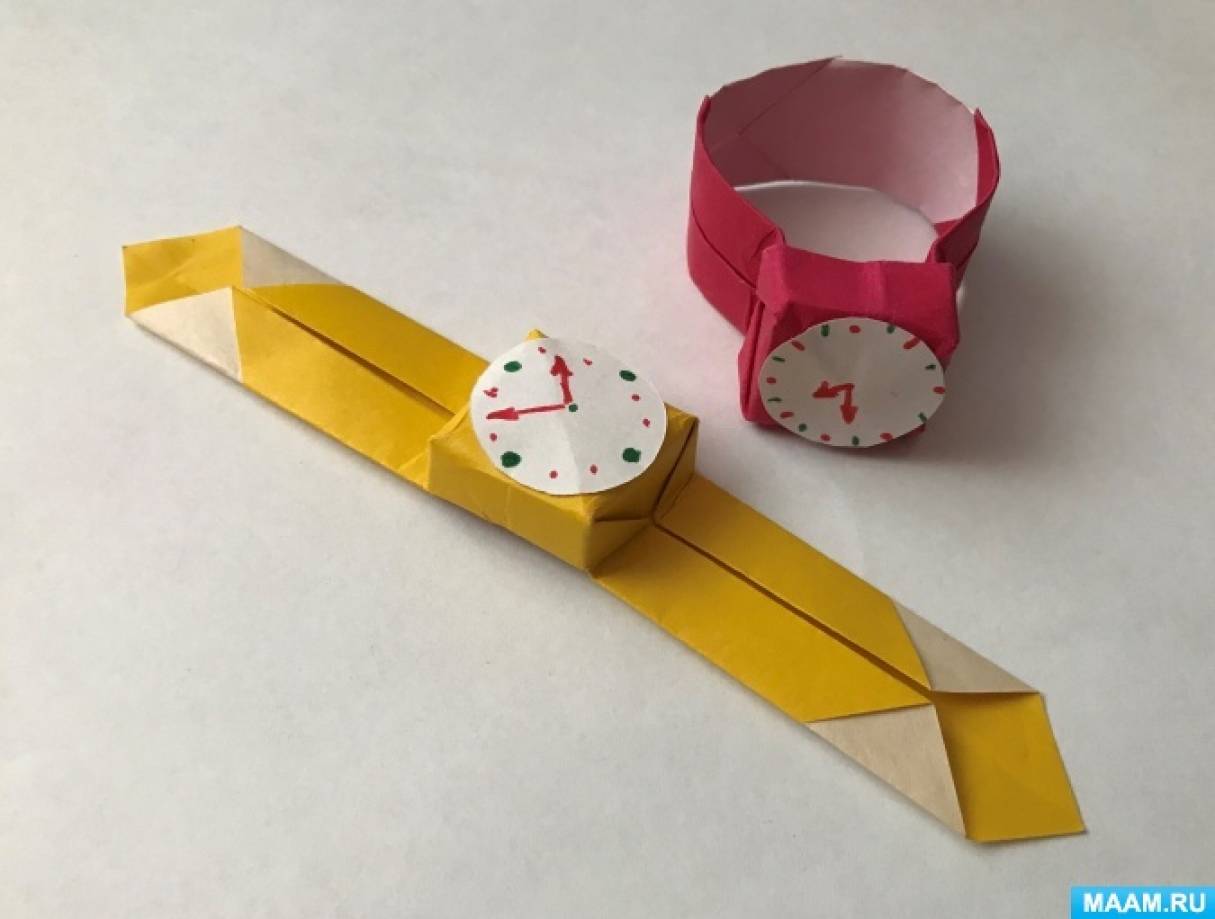 Мастер-класс по оригами «Часики» для детей старшего дошкольного возраста