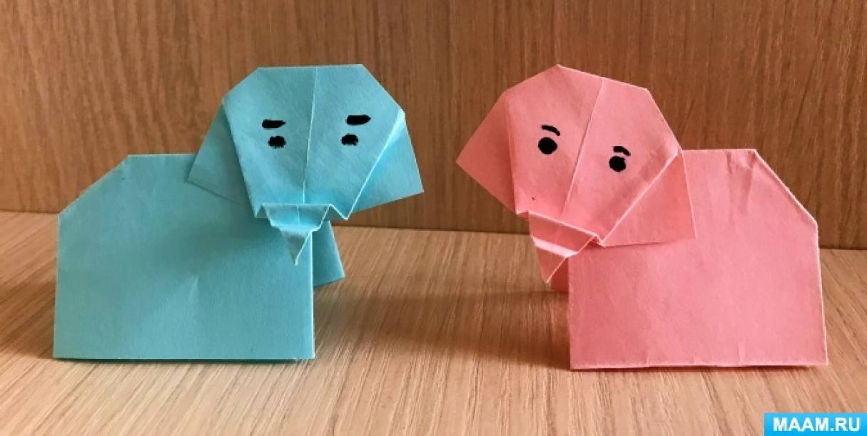 «Слоненок». Поделка в технике «оригами» для дошкольников