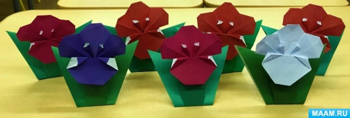 Мастер-класс по оригами «Цветок на подставке» для детей старшегодошкольного возраста (20 фото). Воспитателям детских садов, школьнымучителям и педагогам - Маам.ру