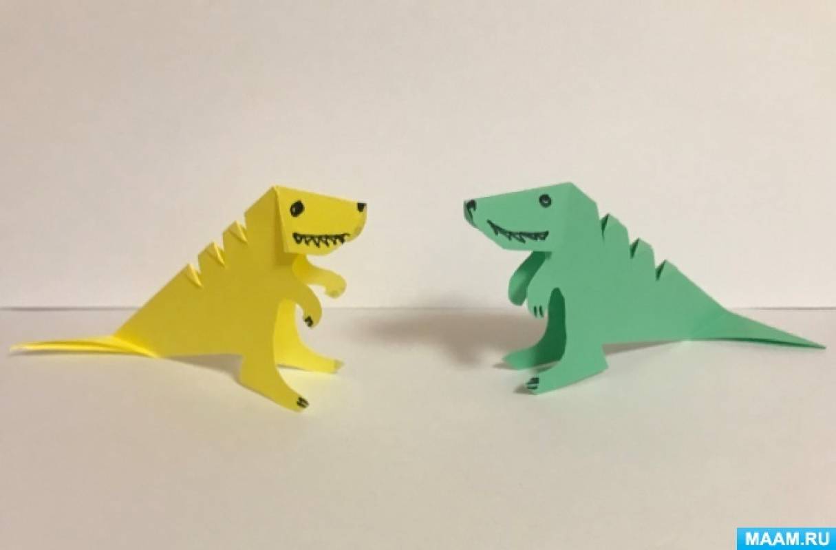Мастер-класс по изготовлению поделки из бумаги «Динозавр» для старших дошкольников