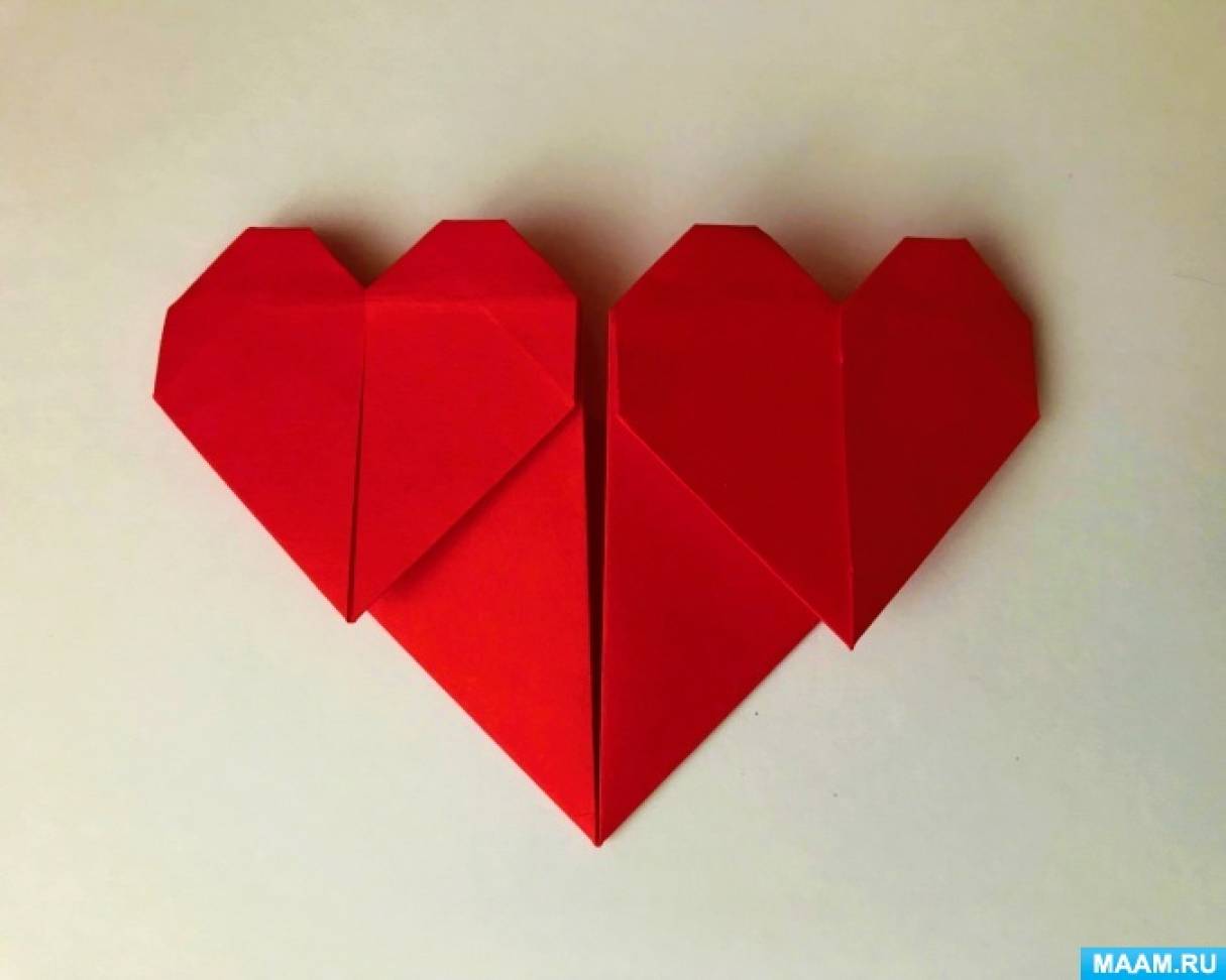 Мастер-класс по оригами из бумаги «Закладка для книг «Сердце» для старших дошкольников