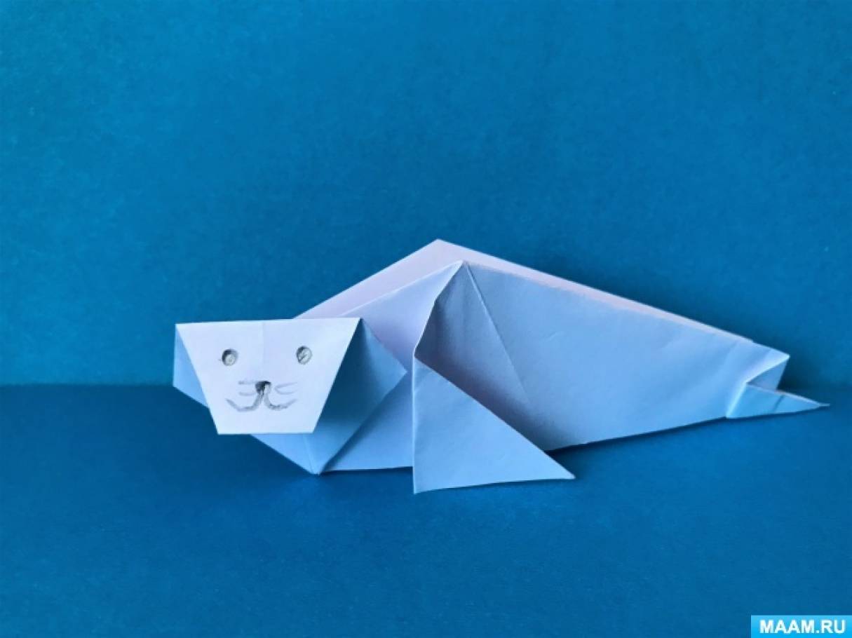 Мастер-класс по оригами из бумаги «Белёк» для старших дошкольников
