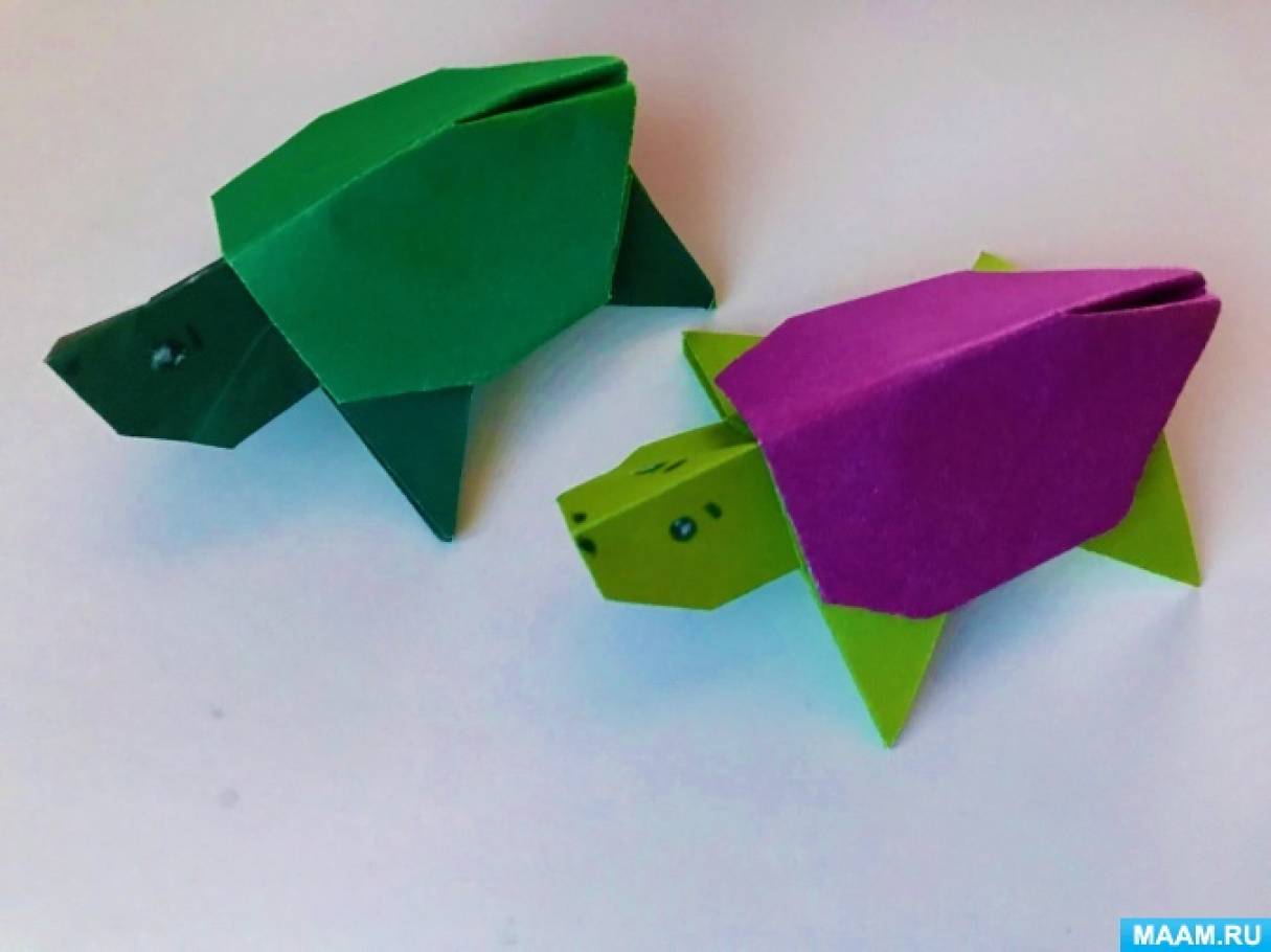 Мастер-класс по оригами «Прыгающая черепашка» для старших дошкольников