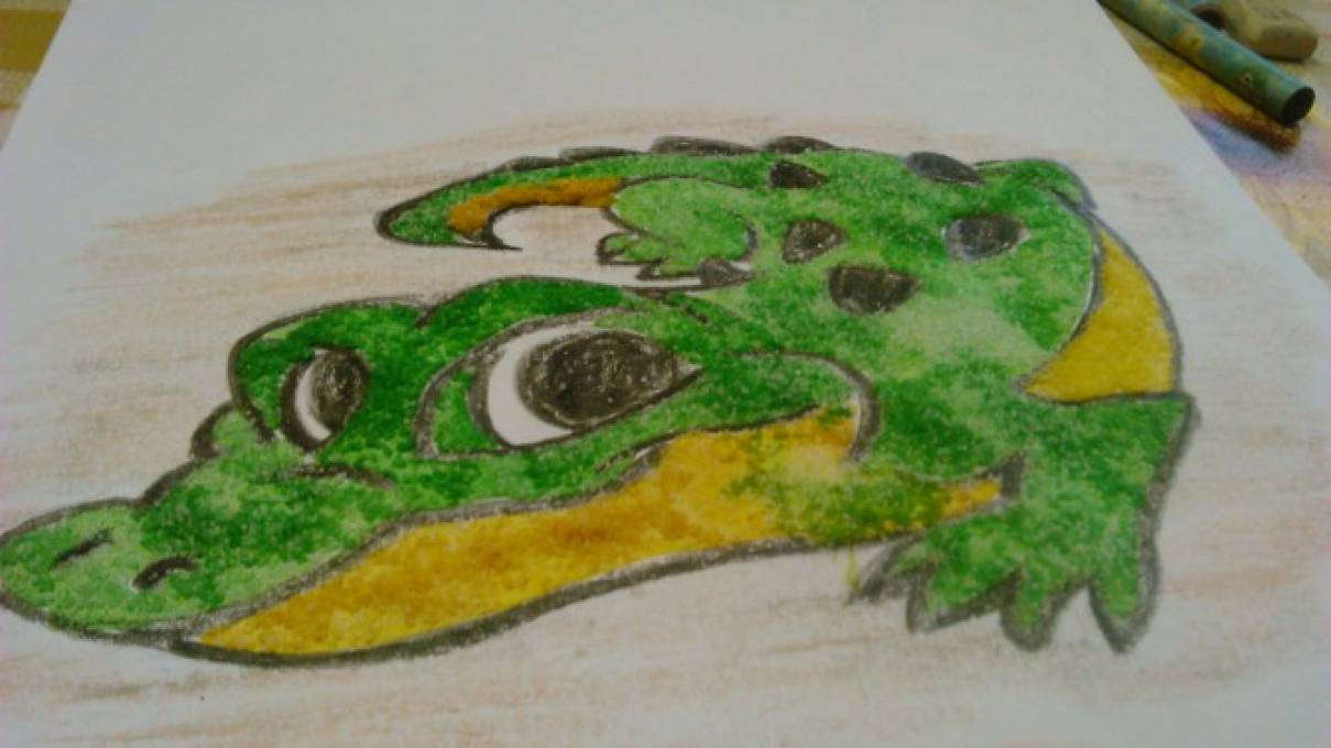 Мастер-класс «Крокодильчик». Нетрадиционные техники рисования