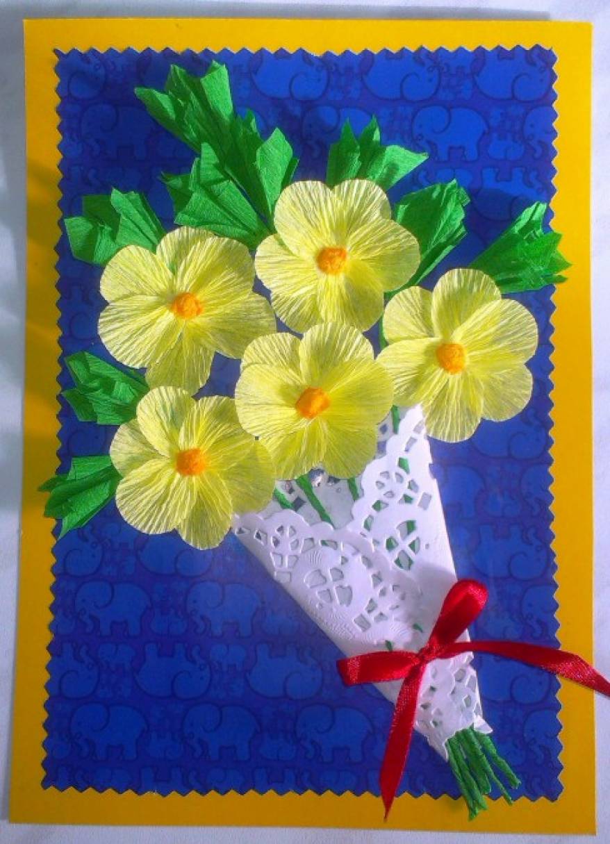 Конкурс открытка школе. Весенние поделки. Поделка букет длямаиы. Поделки из бумаги цветы. Поделка в садик весенние цветы.