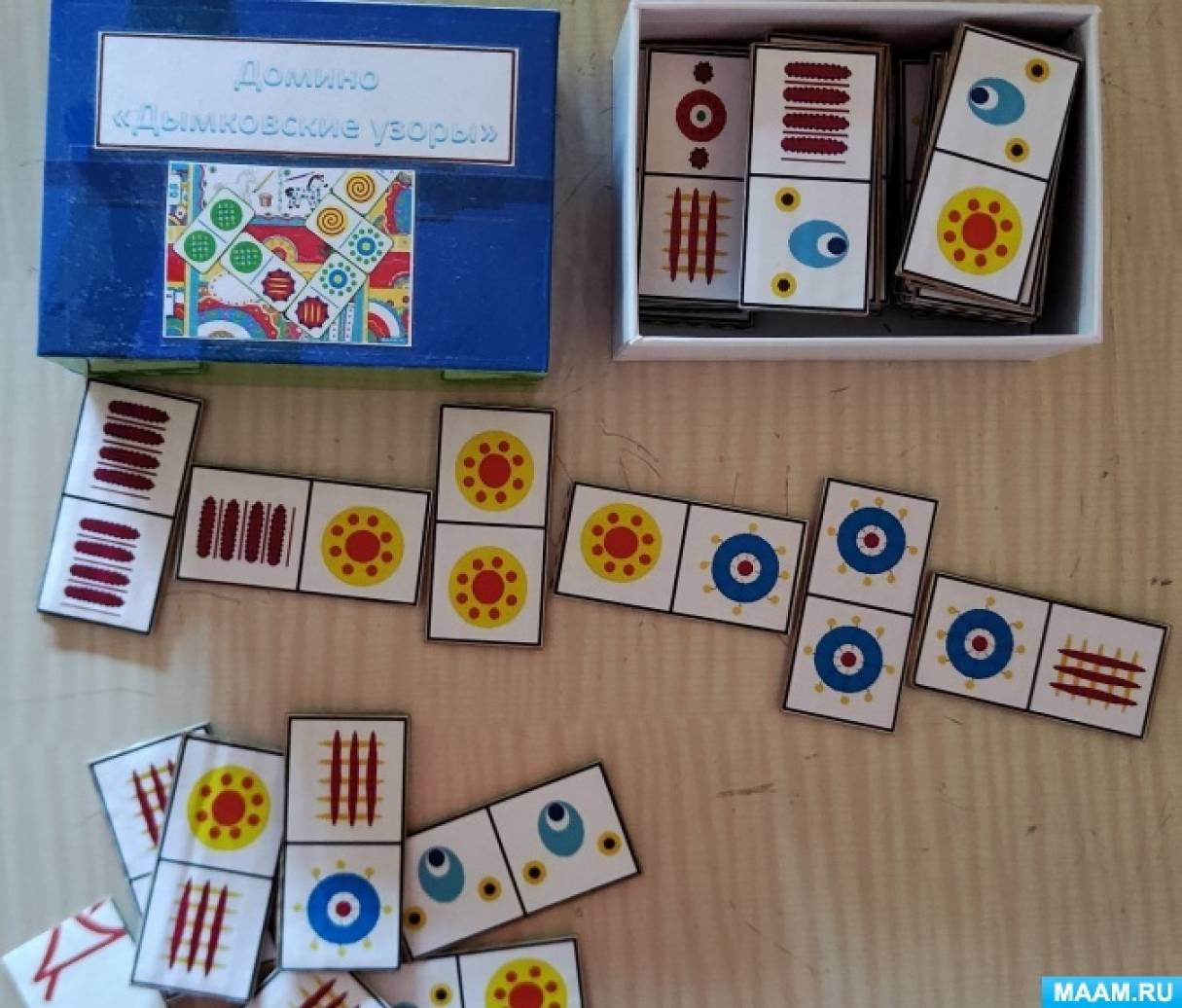 Развивающая игра «Домино «Дымковские узоры» для детей 5–7 лет