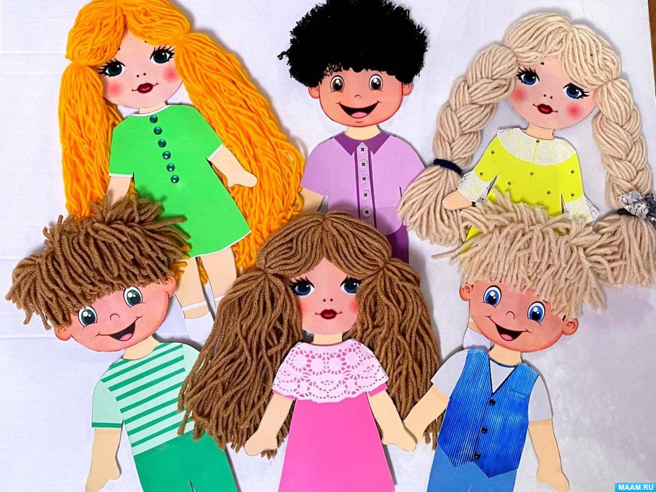 Куколка своими руками для детей. Волосы для куколок из бумаги. Кукла на картоне. Волосы из ниток для куклы. Волосы для картонной куклы.