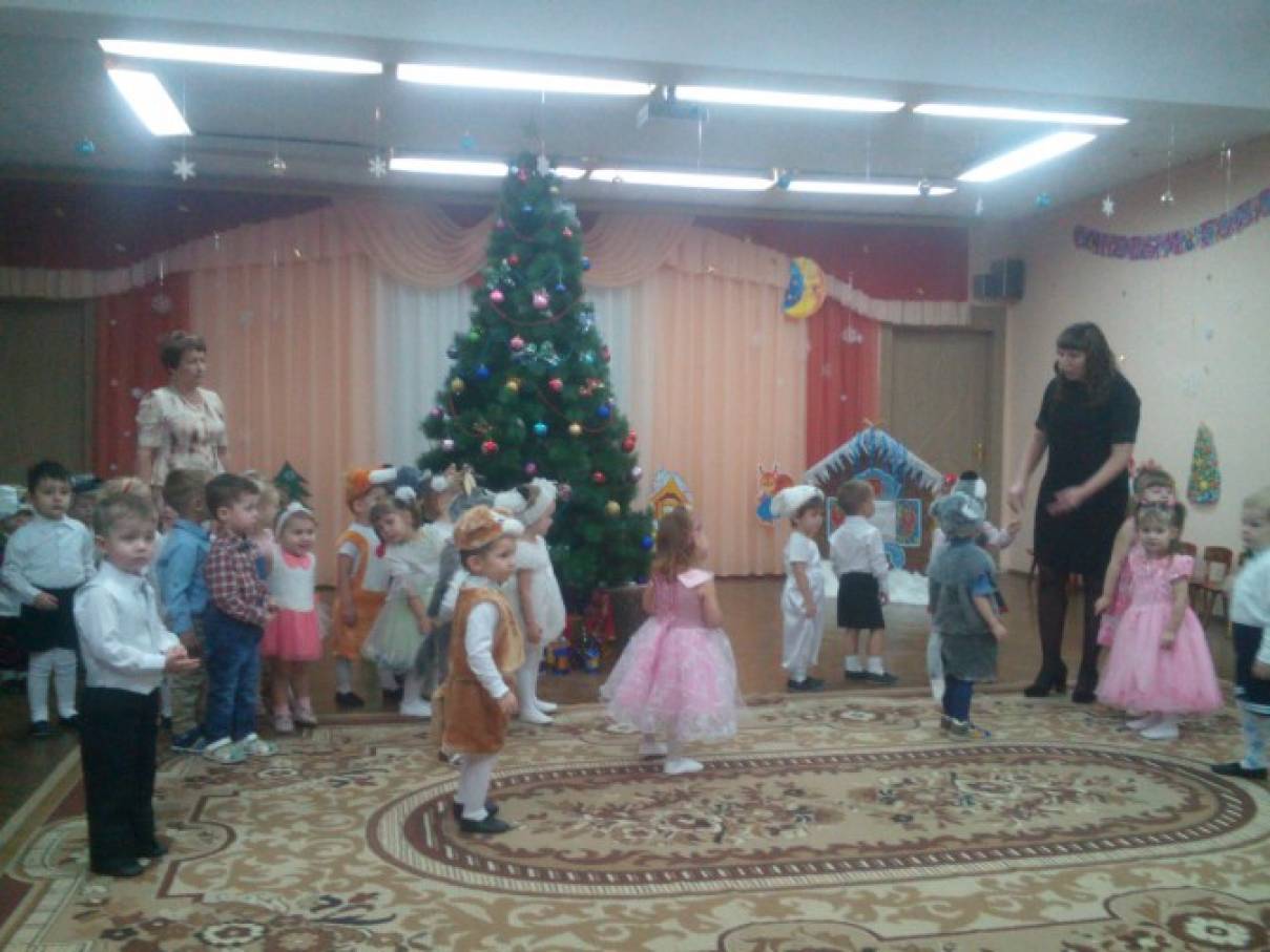 Новогодний праздник в первой младшей группе «Дед Мороз, Снегурочка и Снеговик в гостях у малышей» Фото Новогодний праздник в первой младшей группе «Дед Мороз, Снегурочка и Снеговик в гостях у малышей»