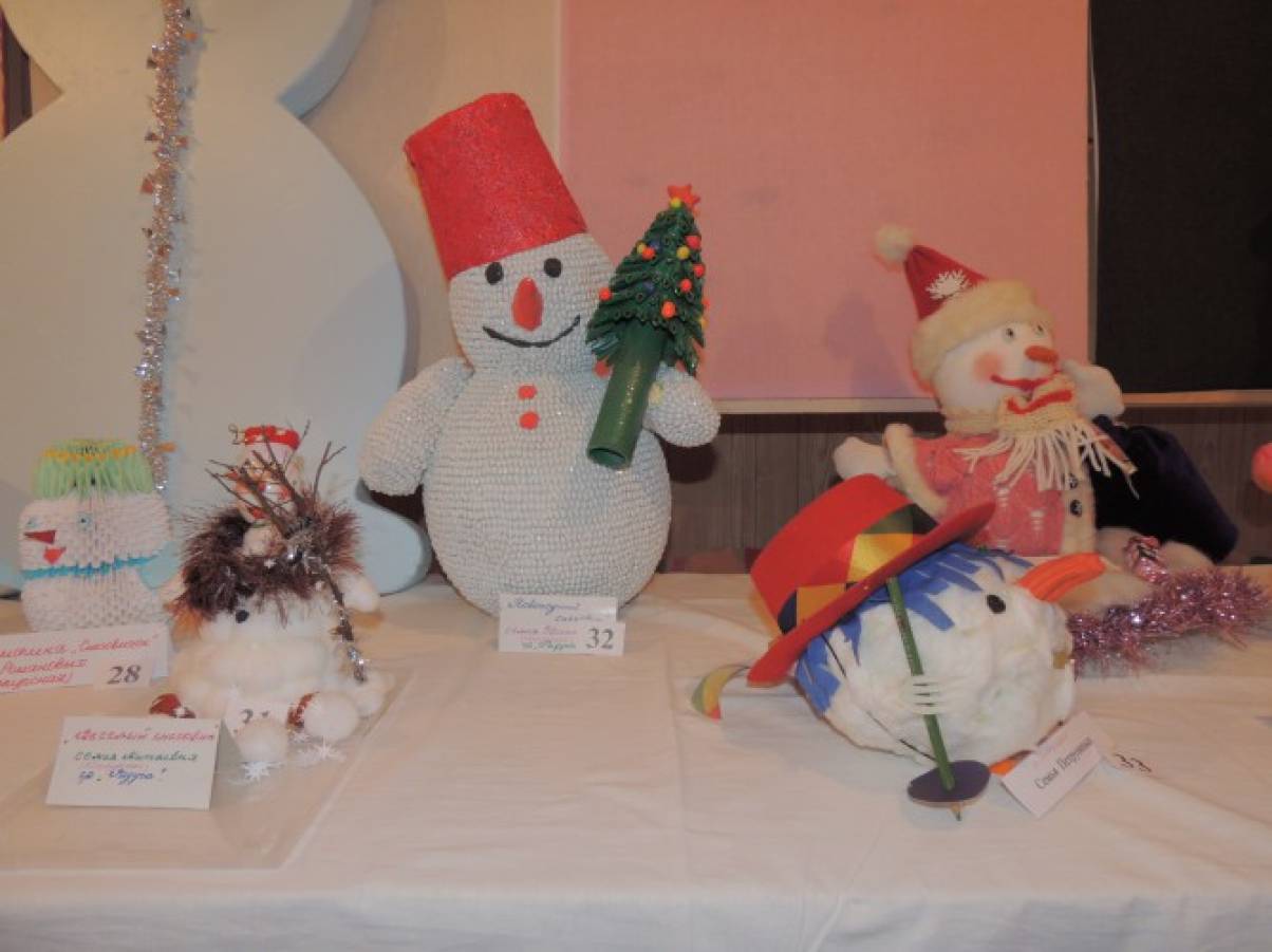 Фотоотчёт о проведении выставки детско-родительских творческих работ «Весёлый снеговик»