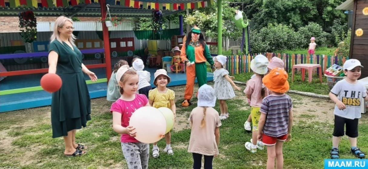 Фотоотчет о летнем развлечении на площадке в детском саду «Праздник воздушных шаров»