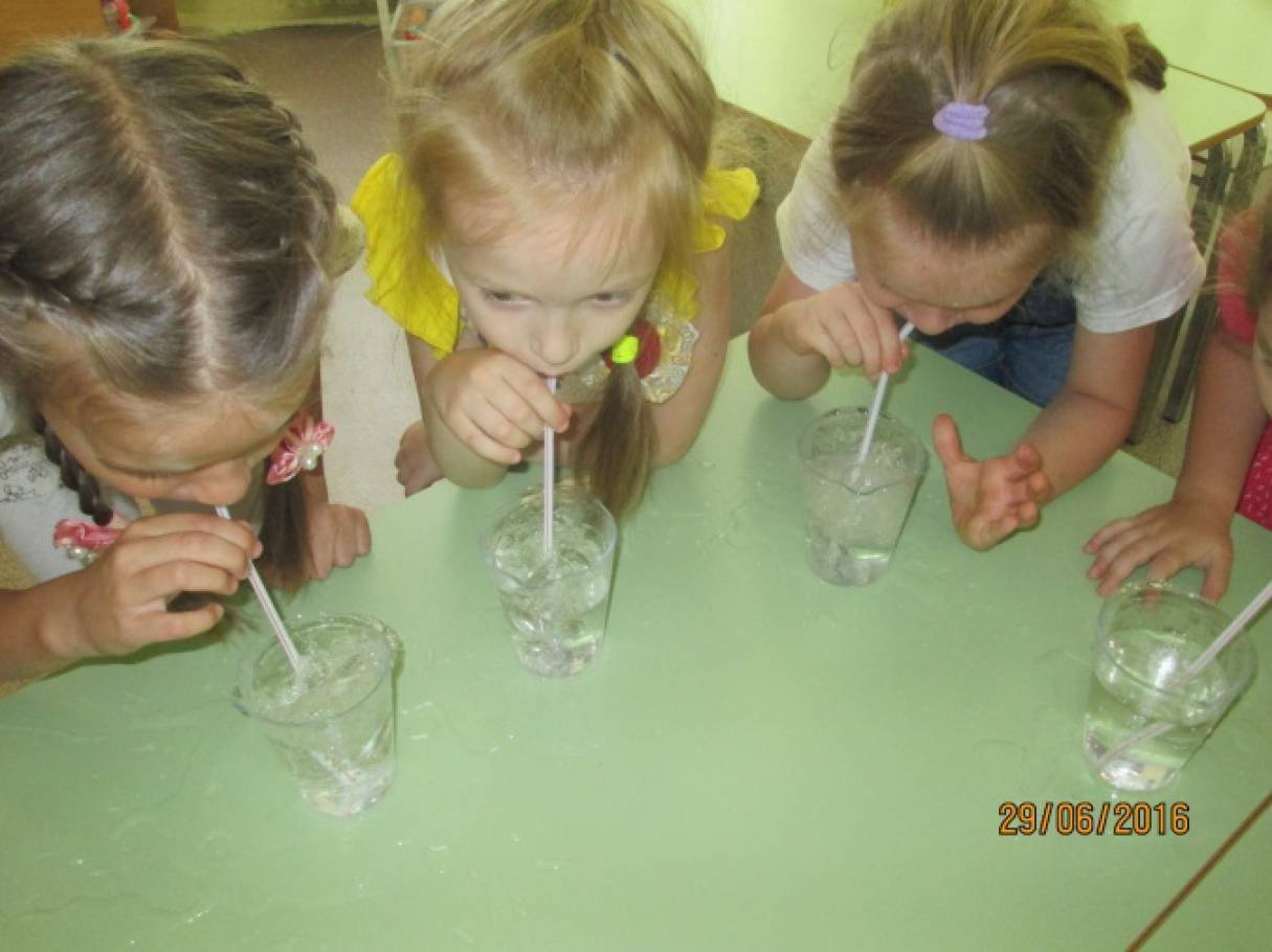 Эксперименты с водой средняя группа