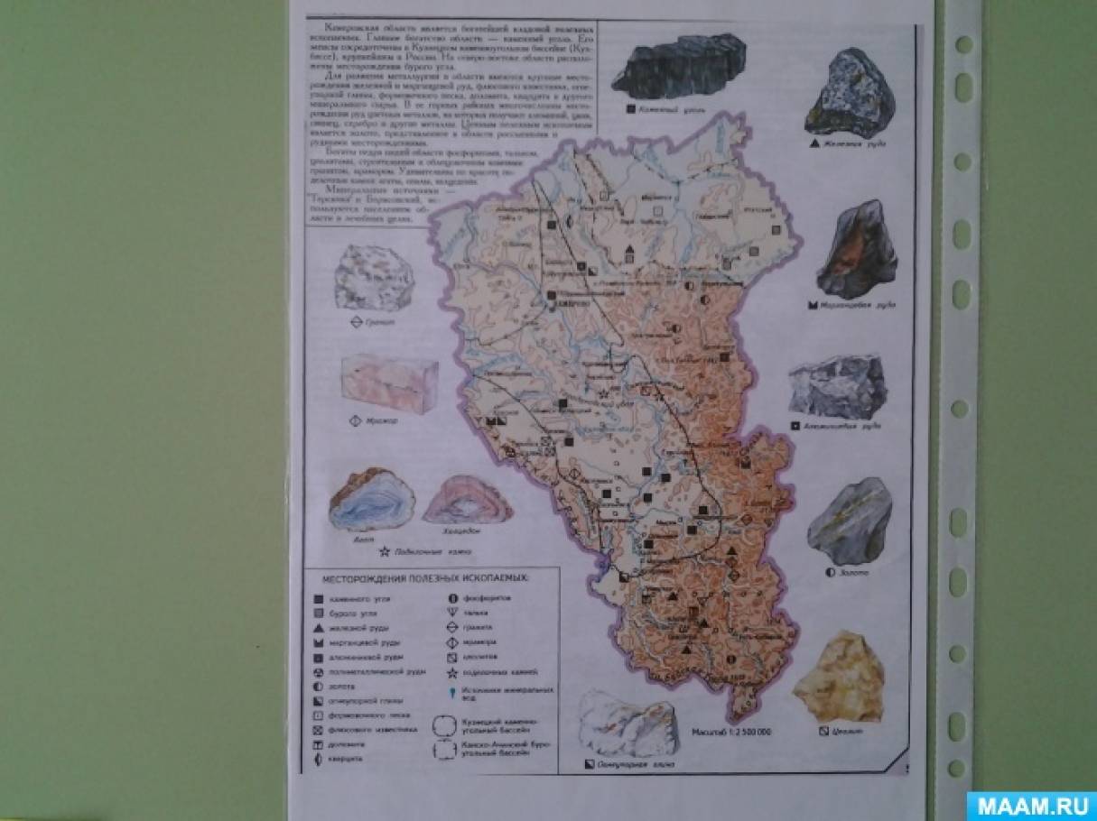 Кемеровская область полезные ископаемые карта