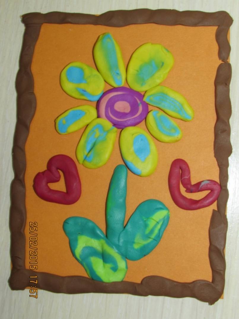 подарок бабушке из пластилина