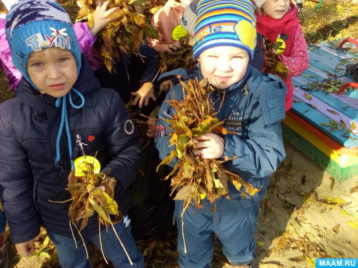 Фотоотчет «Уборка листьев» (4 фото). Воспитателям детских садов ...