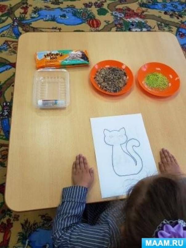 Детский мастер-класс «Кошка Мурка» с помощью стружки от цветных и восковых карандашей