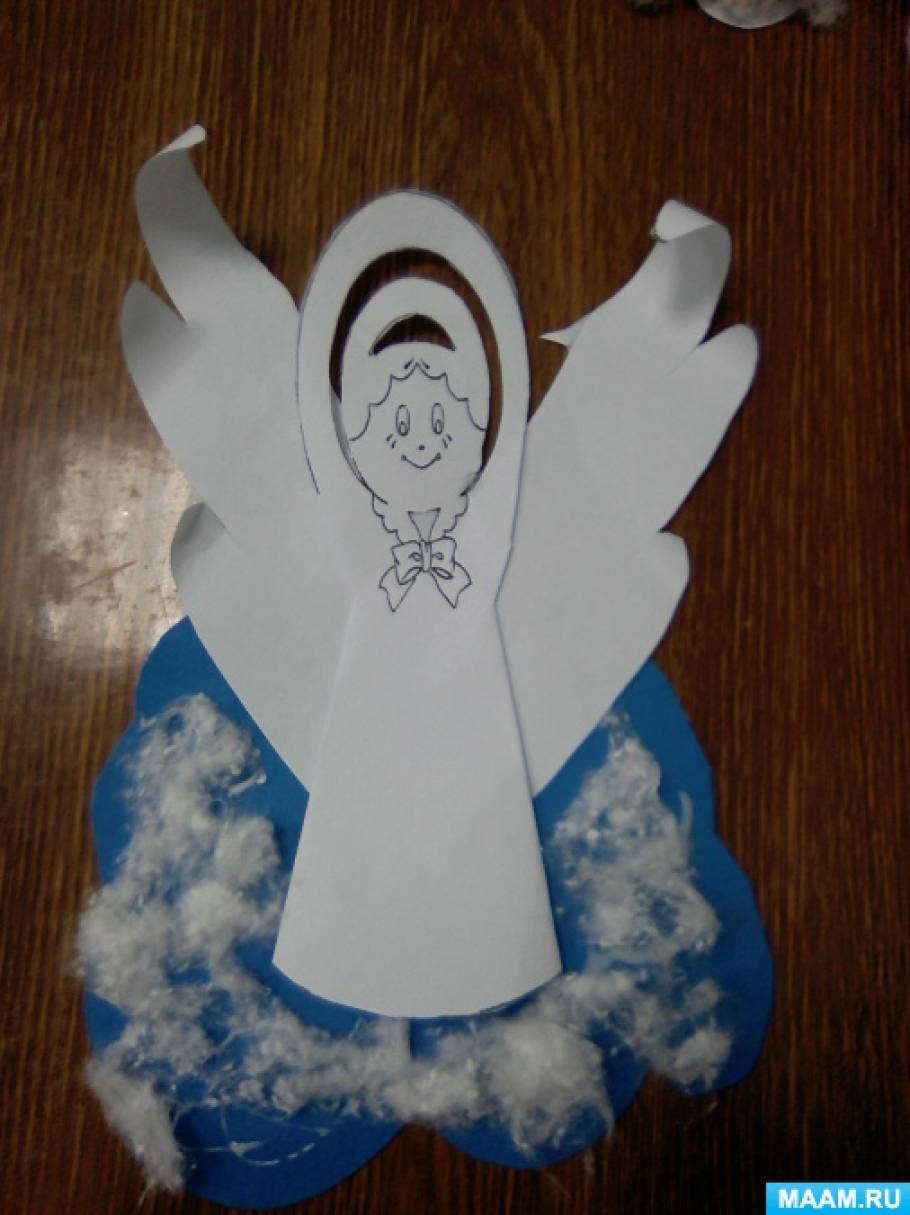Рождественский Ангелочек своими руками для детей 5-7 лет. Шаблоны. Пошаговая инструкция с фото