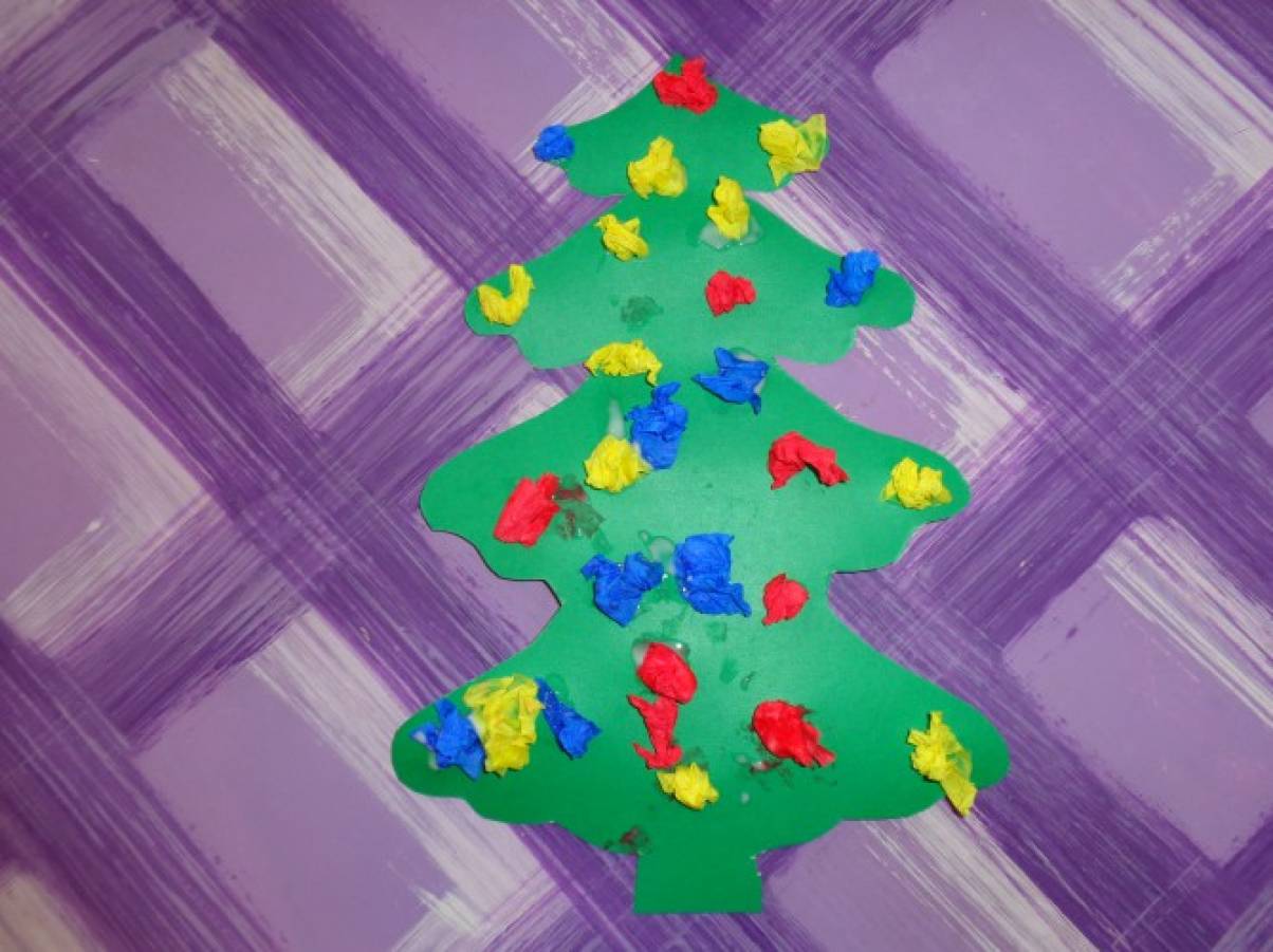 Мастер-класс аппликации «Украшаем елочку». (Ранний возраст)