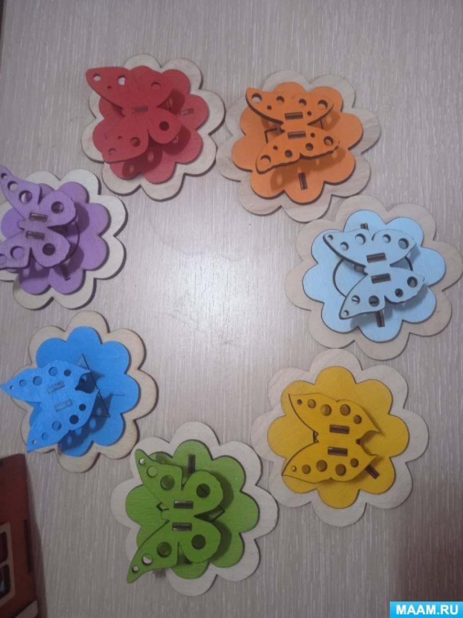 Игра для детей младшего дошкольного возраста «Бабочки — семь цветов радуги»