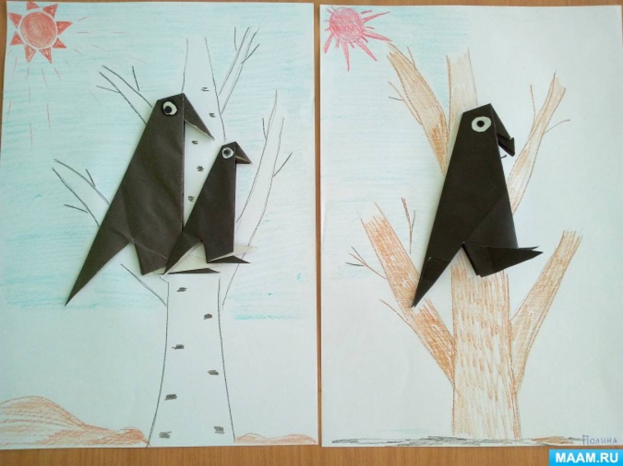 Оригами грачи в подготовительной группе. Конструирование на тему перелетные птицы. Оригами птица в подготовительной группе. Оригами перелетные птицы в подготовительной группе. Конструирование перелетные птицы старшая группа.