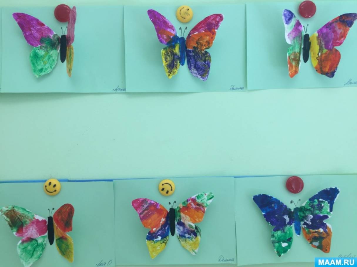 Занятие бабочки средняя группа