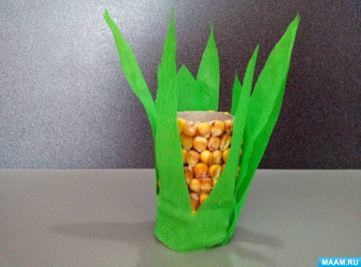 Мастер-класс «Початок кукурузы». Конструирование в нетрадиционной технике с использованием природного и бросового материала