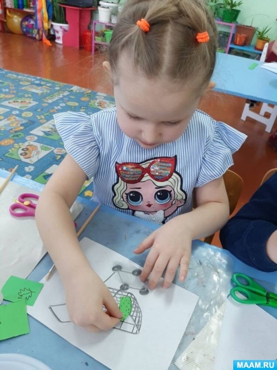 Аппликация в средней группе полезные овощи